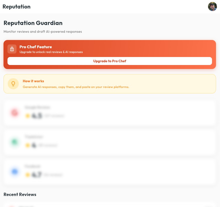 Reputation Guardian dashboard